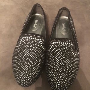 Black Loafer Slip On Studded Flat Shoes